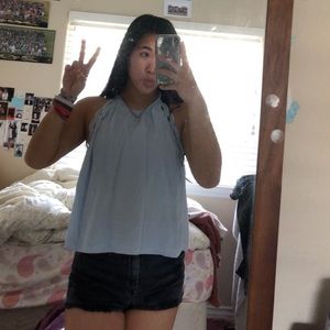 Pastel Blue halter tank top